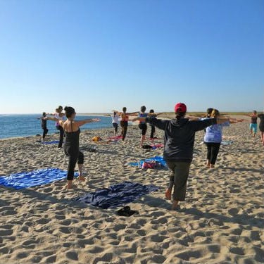 beach yoga