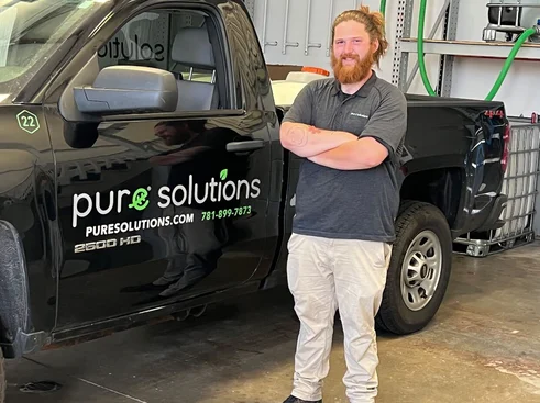 Nate - North Shore general manager in front of Pure Solutions truck
